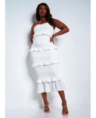 Rebdolls Women's Plus Size Ruffle Smocked Dress - Macy's