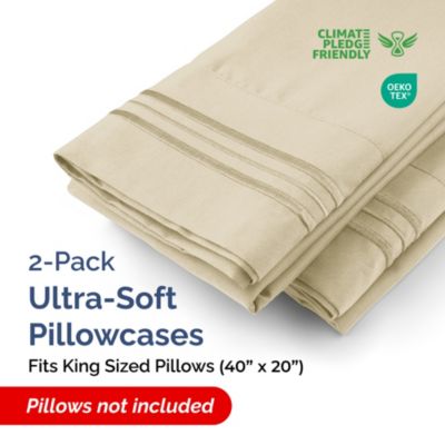 Soft Microfiber Set of 2 Pillowcase, King