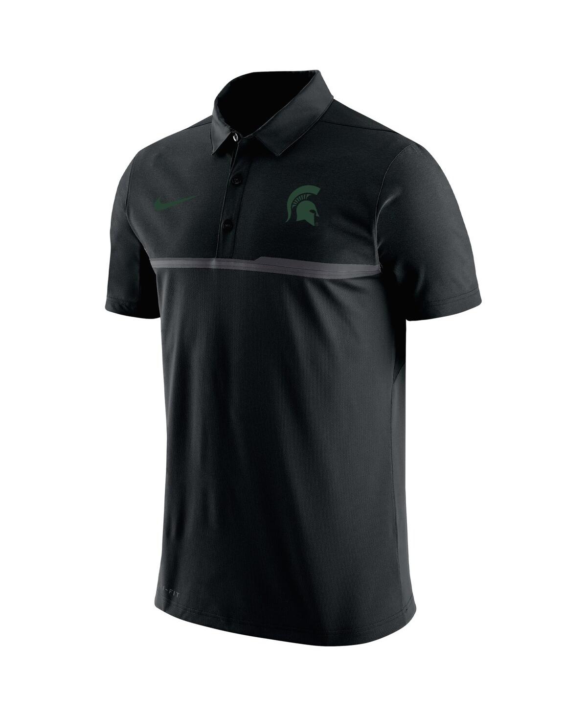 Shop Nike Men's  Black Michigan State Spartans Coaches Performance Polo Shirt