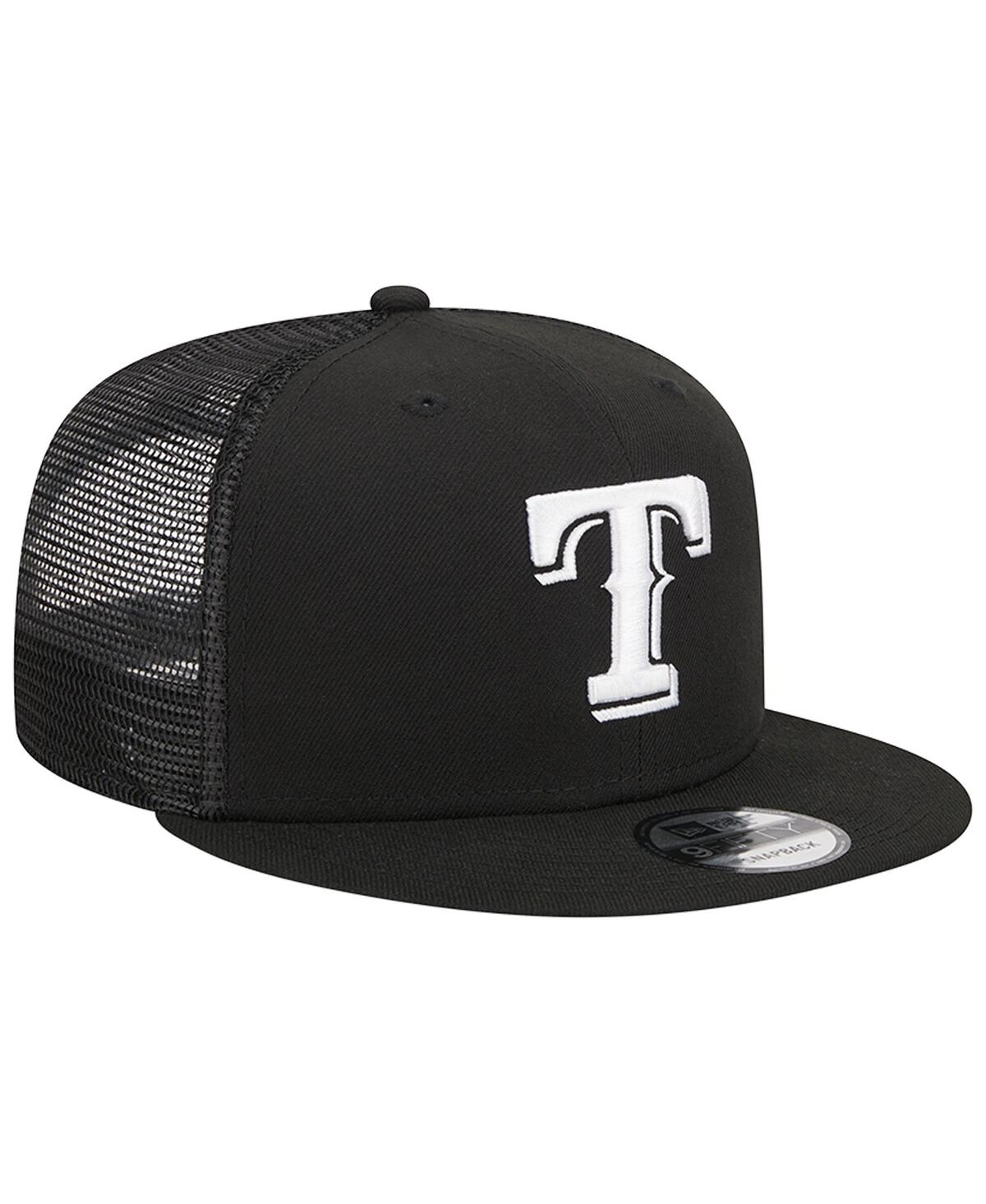 Men's New Era Black Texas Rangers Trucker 9FIFTY Snapback Hat