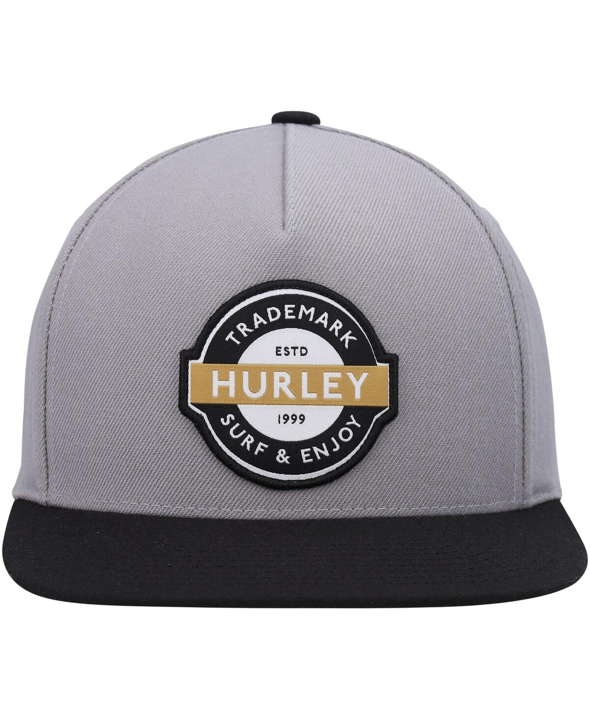 Shop Hurley Men's Gray, Black  Underground Snapback Hat In Gray,black
