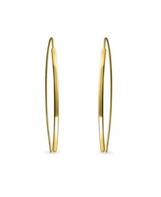 Delicate Minimalist Modern Long Thin Line Linear Threader Earrings Sterling Silver