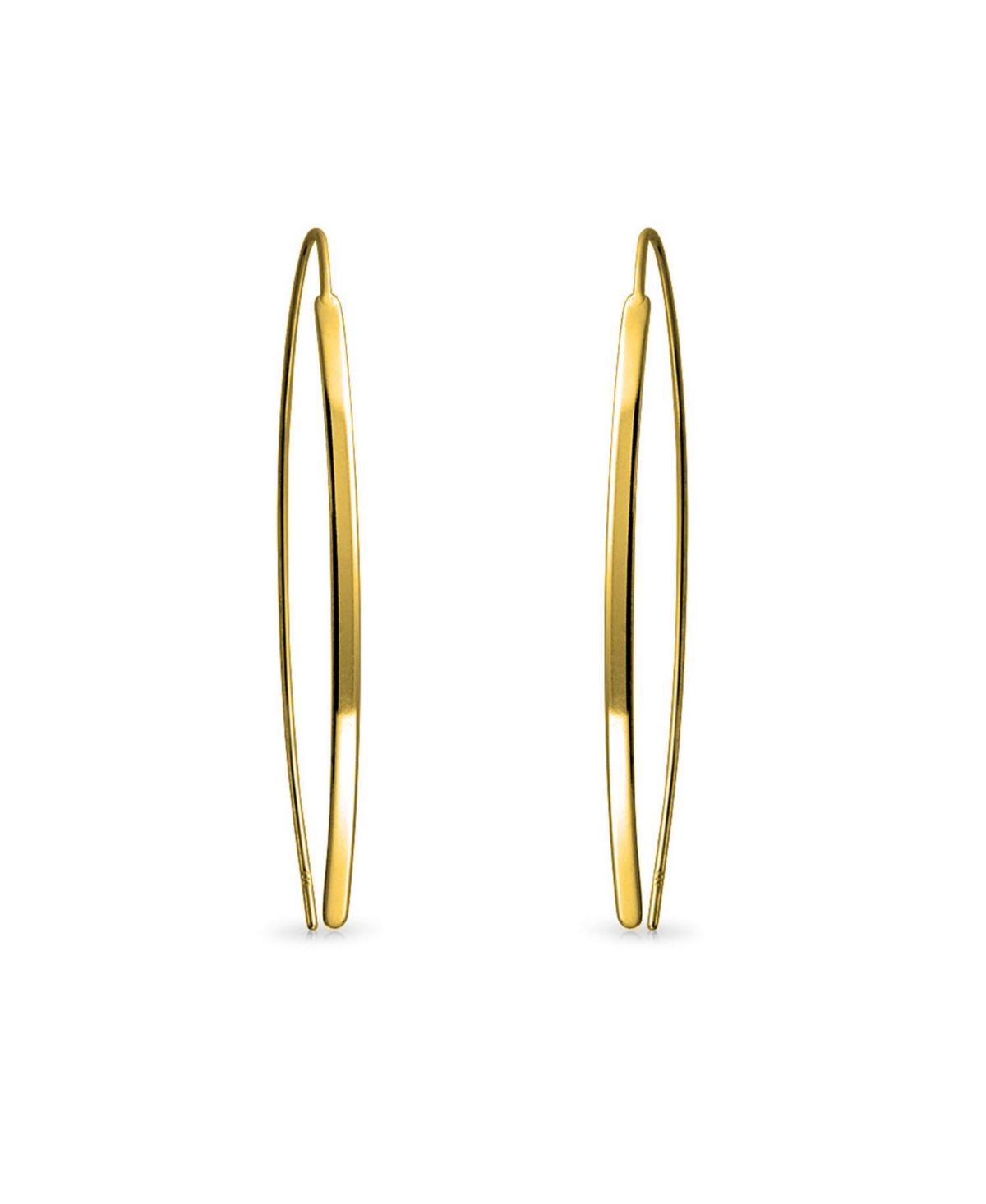Bling Jewelry Delicate Minimalist Modern Long Thin Line Linear Threader Earrings Sterling Silver