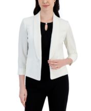 Kasper, Jackets & Coats, Kasper Womens Size 8 Black Blue Pinstripe Cateet Dress  Pant Suit Blazer M