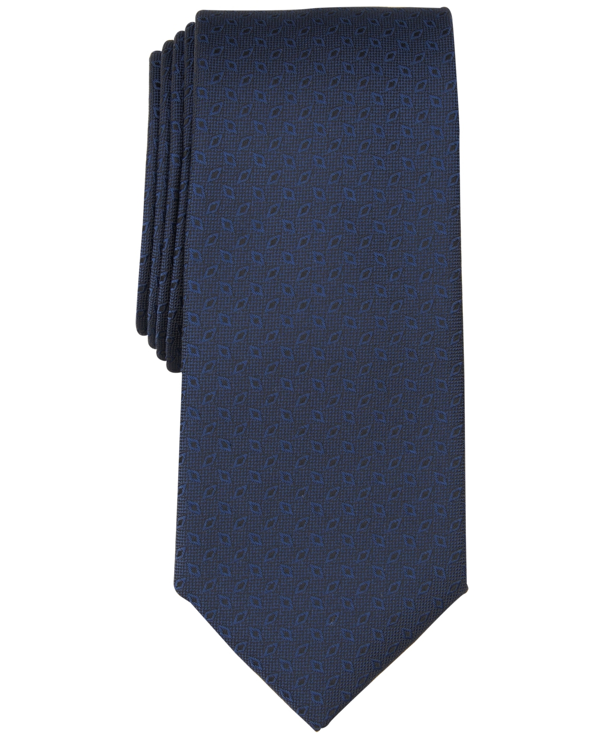 Alfani Men's Lunar Geo-print Solid Tie, Created For Macy's In Navy