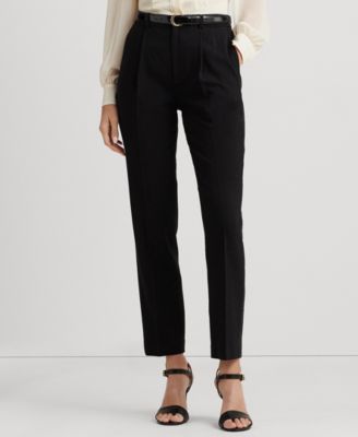 Lauren Ralph Lauren - Women's Satin-Stripe Wool Crepe Straight Pants