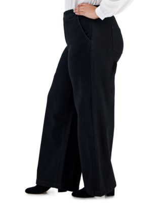 Plus Size Wide-Leg High-Rise Jeans, Exclusively Macy's