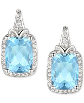 Amethyst (2-1/6 ct. t.w.) & Lab-Grown White Sapphire (1/4 ct. t.w.) Halo Stud Earrings in 14k Gold-Plated Sterling Silver (Also in Additional Gemstones)