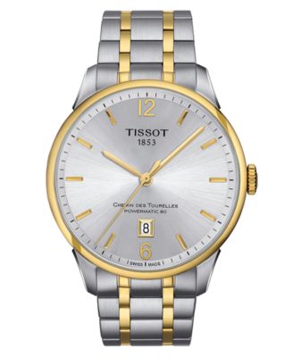 Tissot - Men's Swiss Automatic Chemin des Tourelles Powermatic 80 Two-Tone Stainless Steel Bracelet Watch 42mm