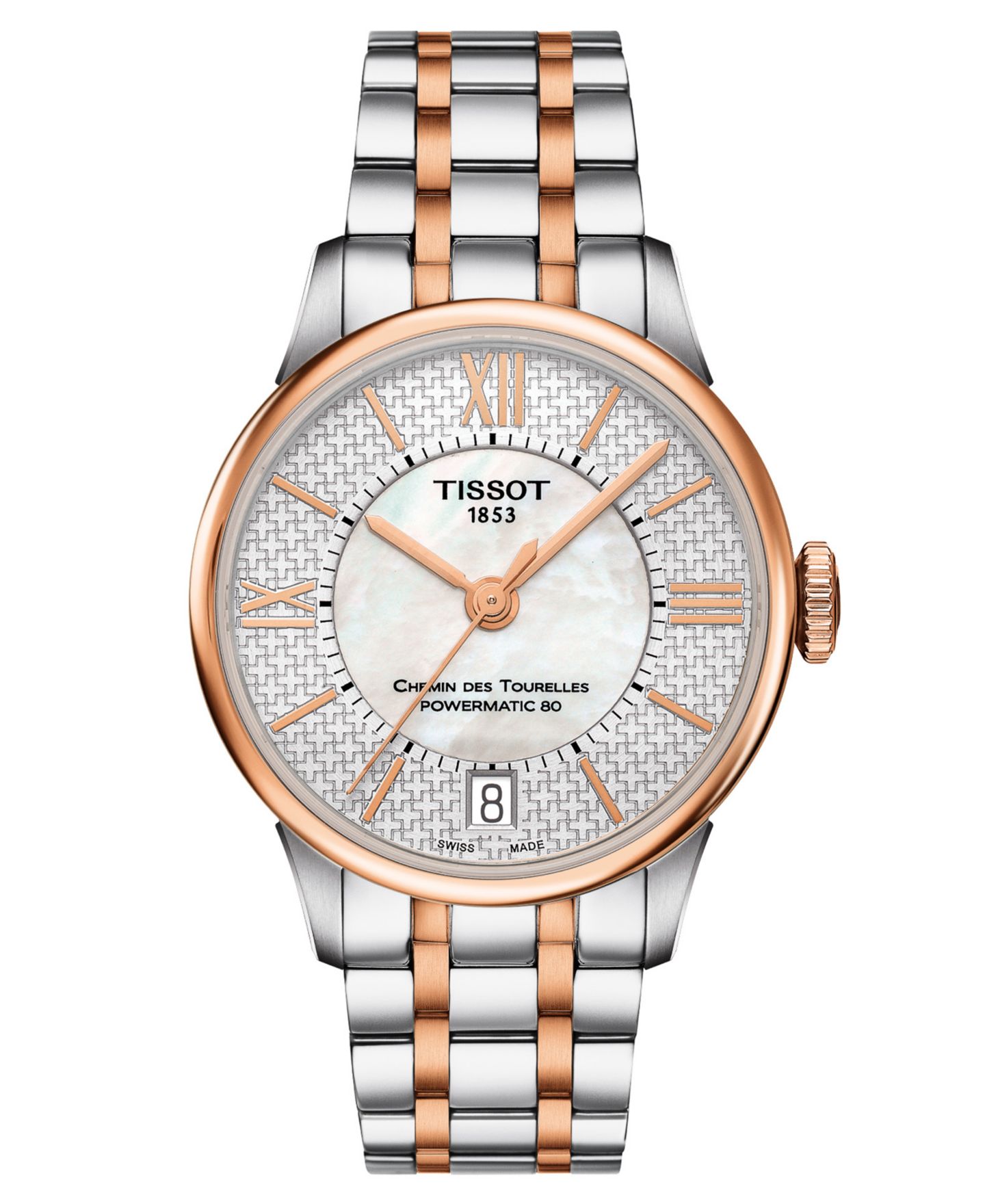 Женские часы Tissot Swiss Automatic Chemin des Tourelles Powermatic 80 Helvetic Pride Two-Tone Stainless Steel Bracelet Watch 32mm — фото 1