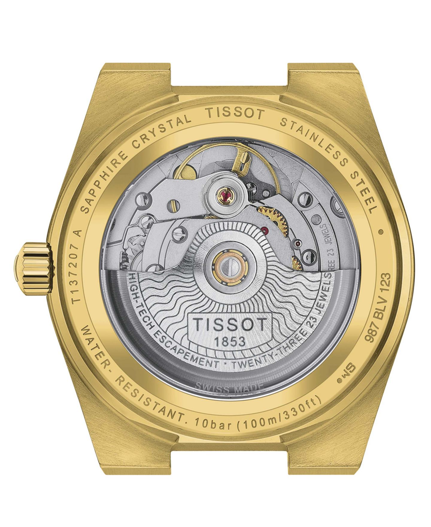 Женские часы Tissot Swiss Automatic PRX Powermatic 80 Gold PVD Stainless Steel Bracelet Watch 35mm — фото 3