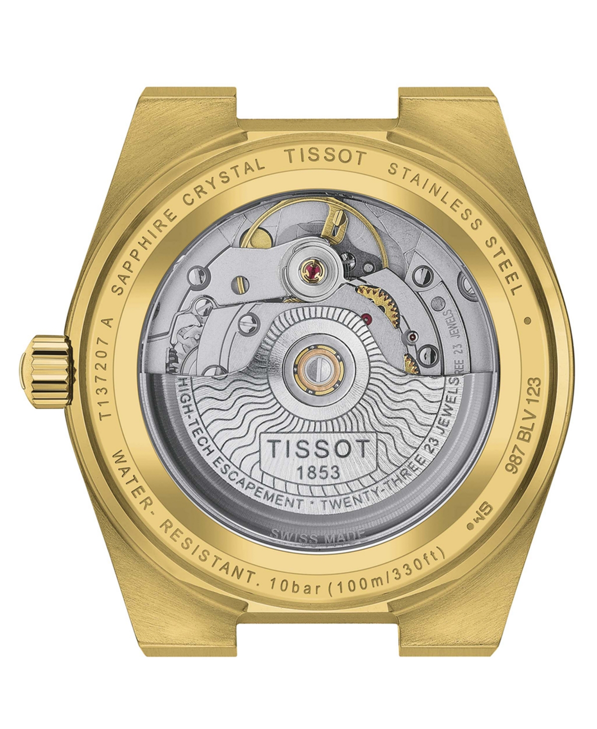 Shop Tissot Women's Swiss Automatic Prx Powermatic 80 Gold Pvd Stainless Steel Bracelet Watch 35mm