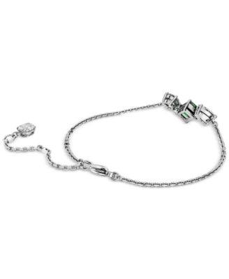 Rhodium-Plated Mixed Crystal Link Bracelet