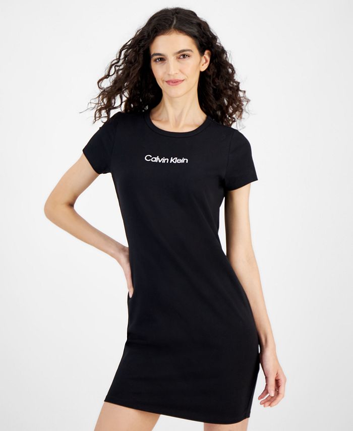 Calvin Klein Jeans Women's Embroidered Logo T-Shirt Dress - Macy's