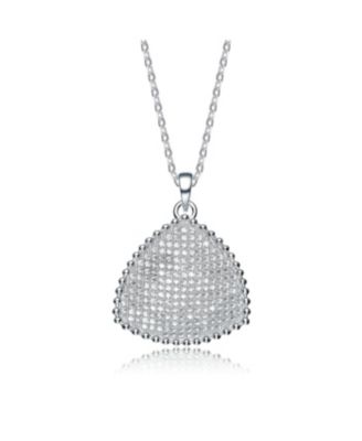 Sterling Silver Cubic Zirconia Triangle Sparkle Pendant