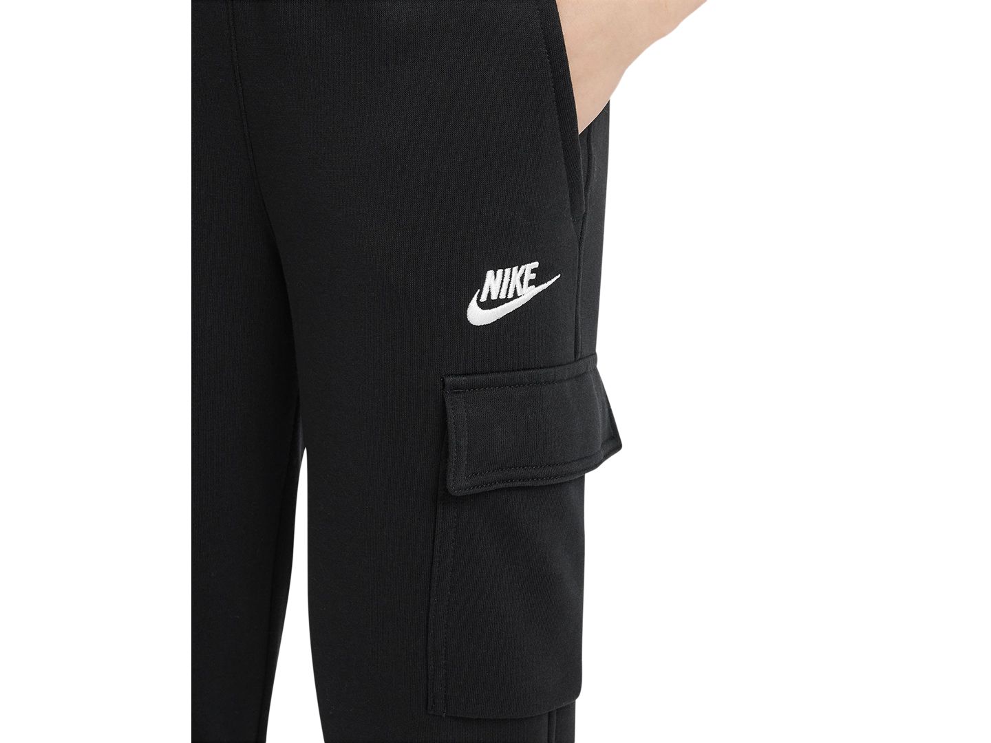 Детские брюки Nike Sportswear Club Fleece Cargo, цвет: Чёрный — фото 2