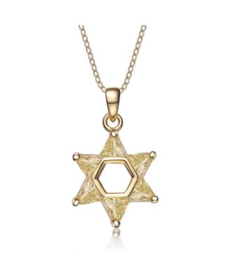 Brilliant Sterling Silver Cubic Zirconia Star of David Pendant Necklace