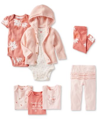 Carter's Carters Baby Girls Butterfly Floral Print Gift Bundle Collection In Pink