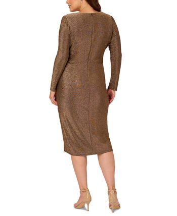 Adrianna Papell Plus Size Metallic Knit V Neck Dress Macy s