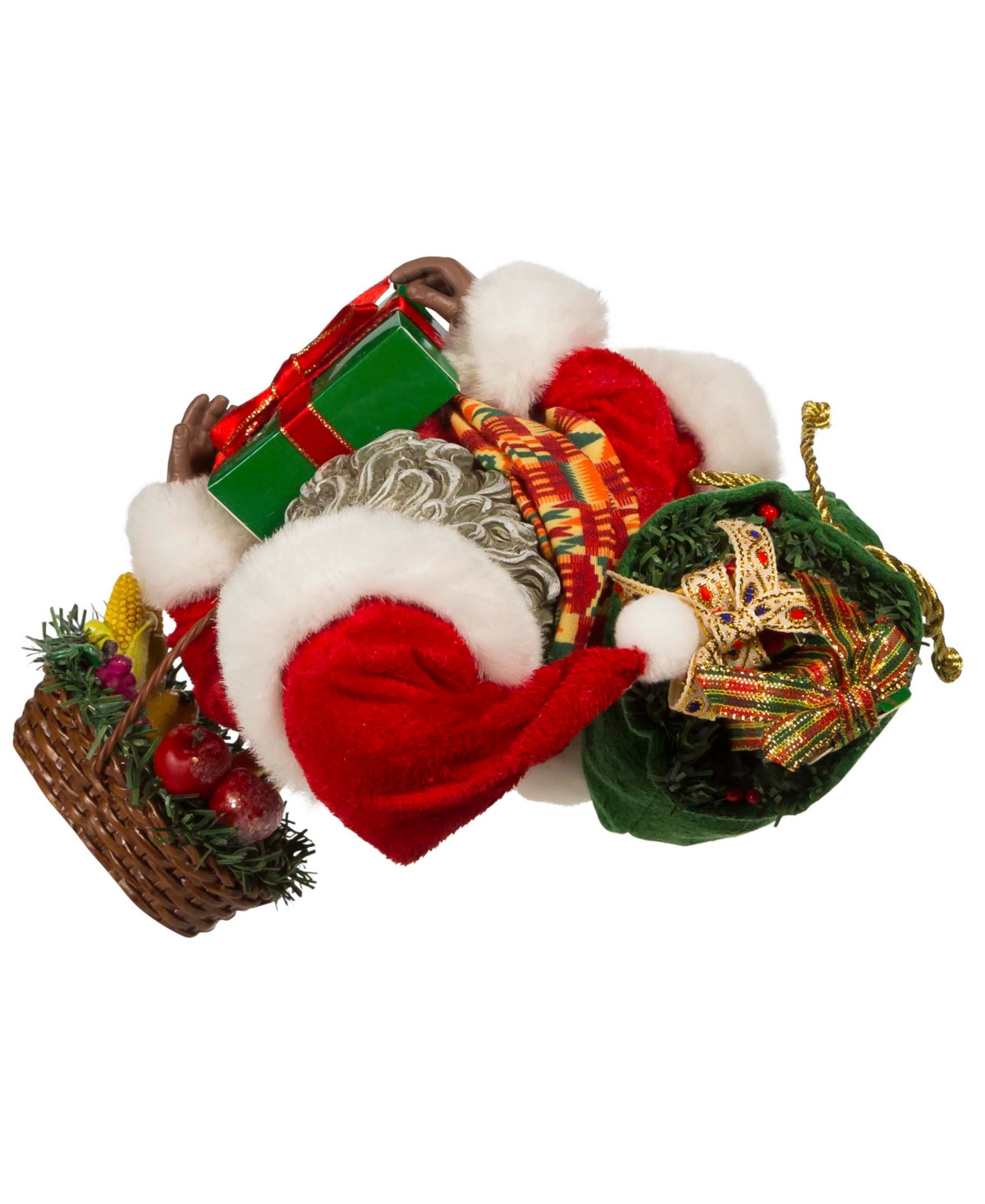 Kurt Adler 12" Fabriche Kwanzaa Santa In Multicolored