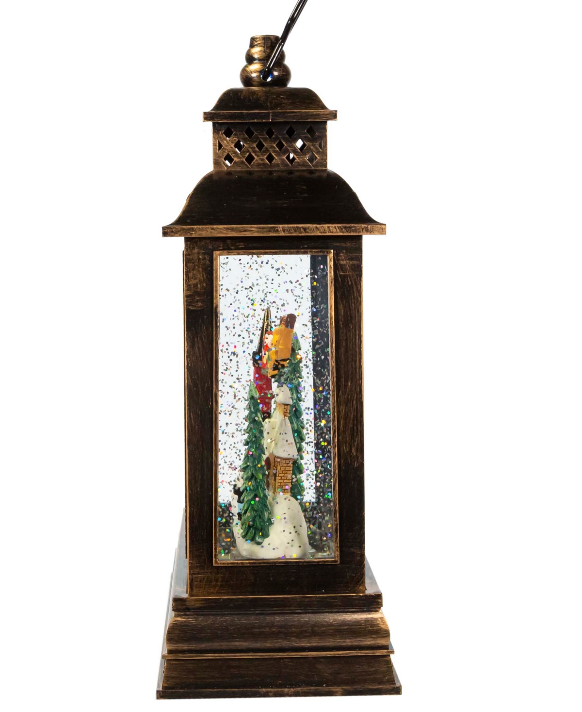 Kurt Adler 10.4" Battery-operated Light Up Santa Water Lantern With Projector In Multicolored
