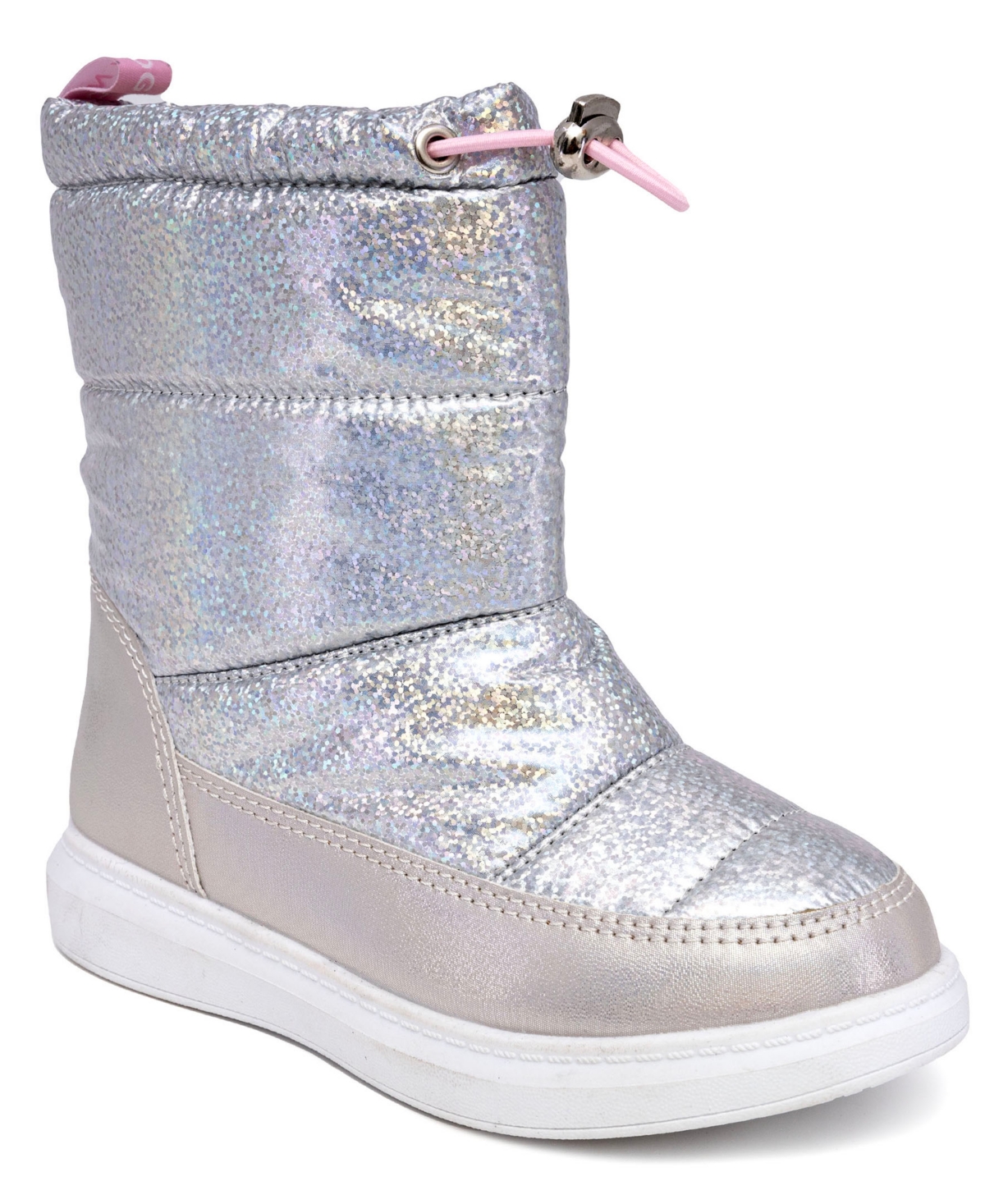 London Fog Little Girls Bacup Cold Weather Slip On Boots In Silver