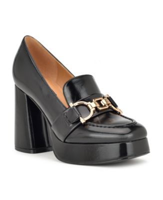SALE!Nine West 厚底 ブロックヒール ローファー♪Valda Nine West Women's Valda Square Toe Block Heel Dress Pumps