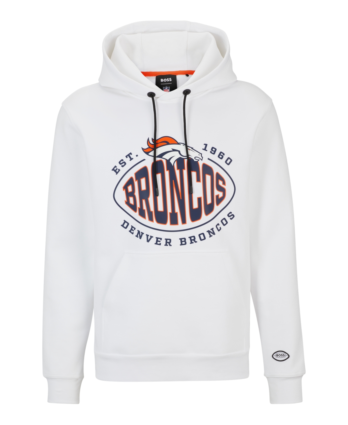 Shop Hugo Boss Boss By  Men's Boss X Denver Broncos Nfl Hoodie In Open White