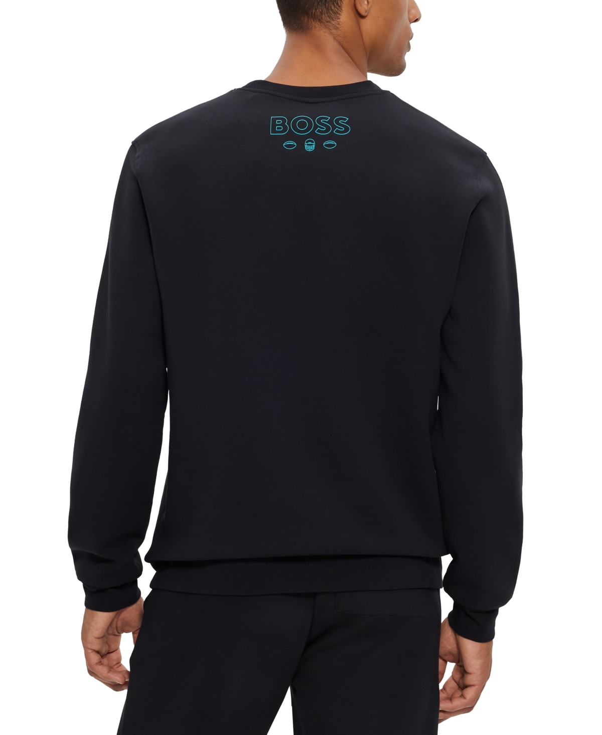 Shop Hugo Boss Boss By  Men's Boss X Miami Dolphins Nfl Sweatshirt In Black