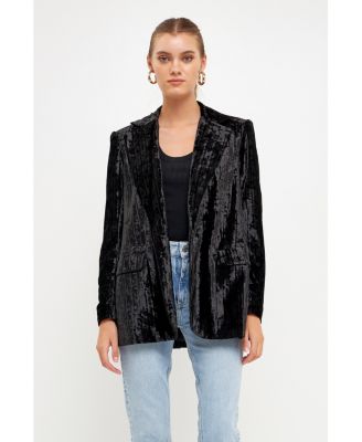 Women's Oversized Velvet Blazer