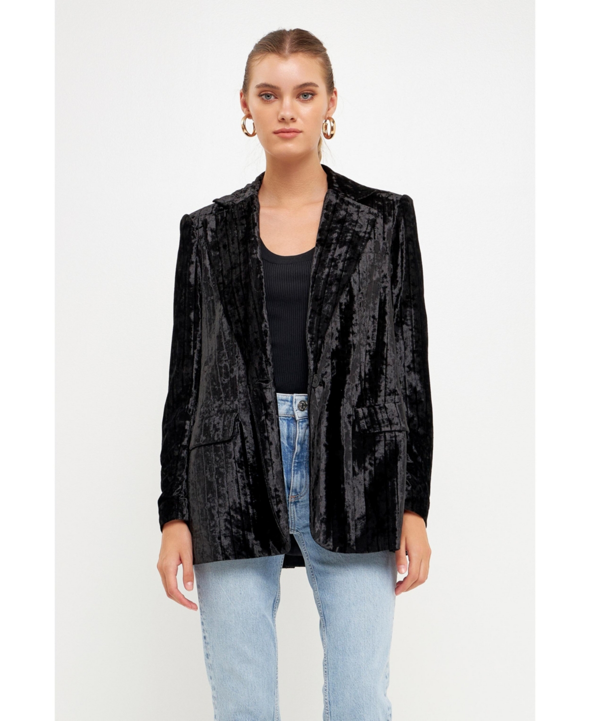 endless rose Women's Oversized Velvet Blazer
