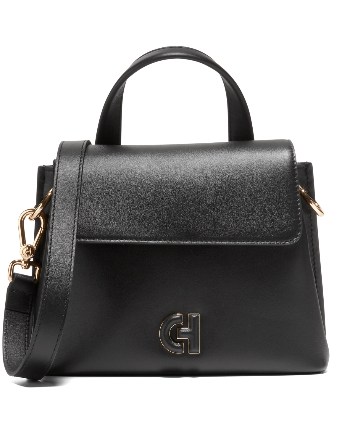 Cole Haan Small Collective Leather Satchel In Black