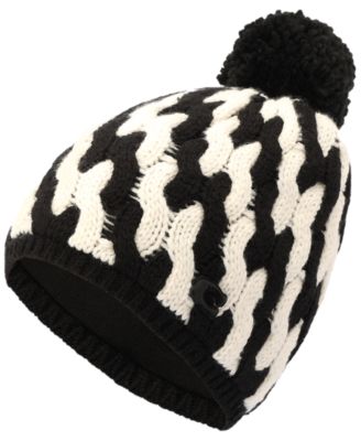COACH - Women's Two-Tone Cable-Knit Beanie