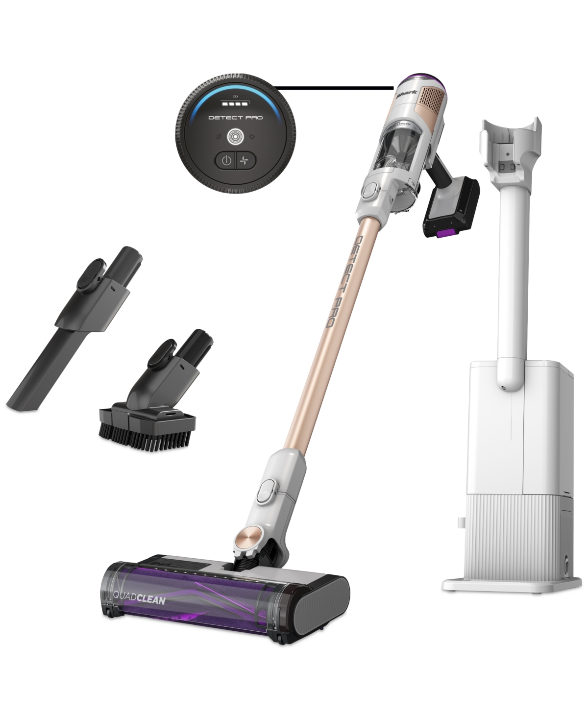 Cordless Detect Pro Auto-Empty System with QuadClean Multi-Surface Brushroll, Up to 60 Minutes Runtime, Hepa Filter- IW3511 - Rotator White, Clo