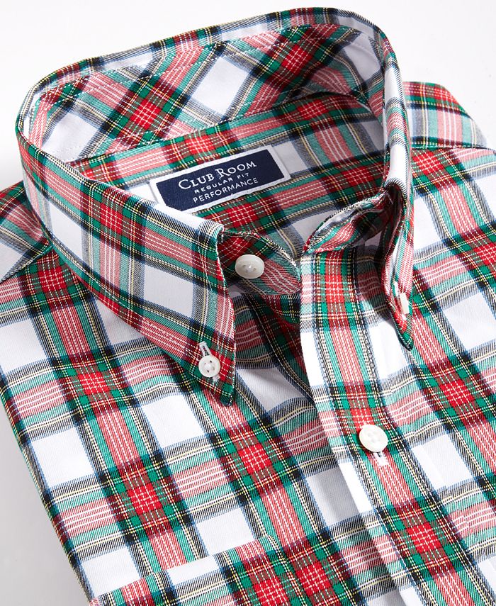 Men's Regular-Fit Randall Plaid Dress Shirt, Created for Macy's