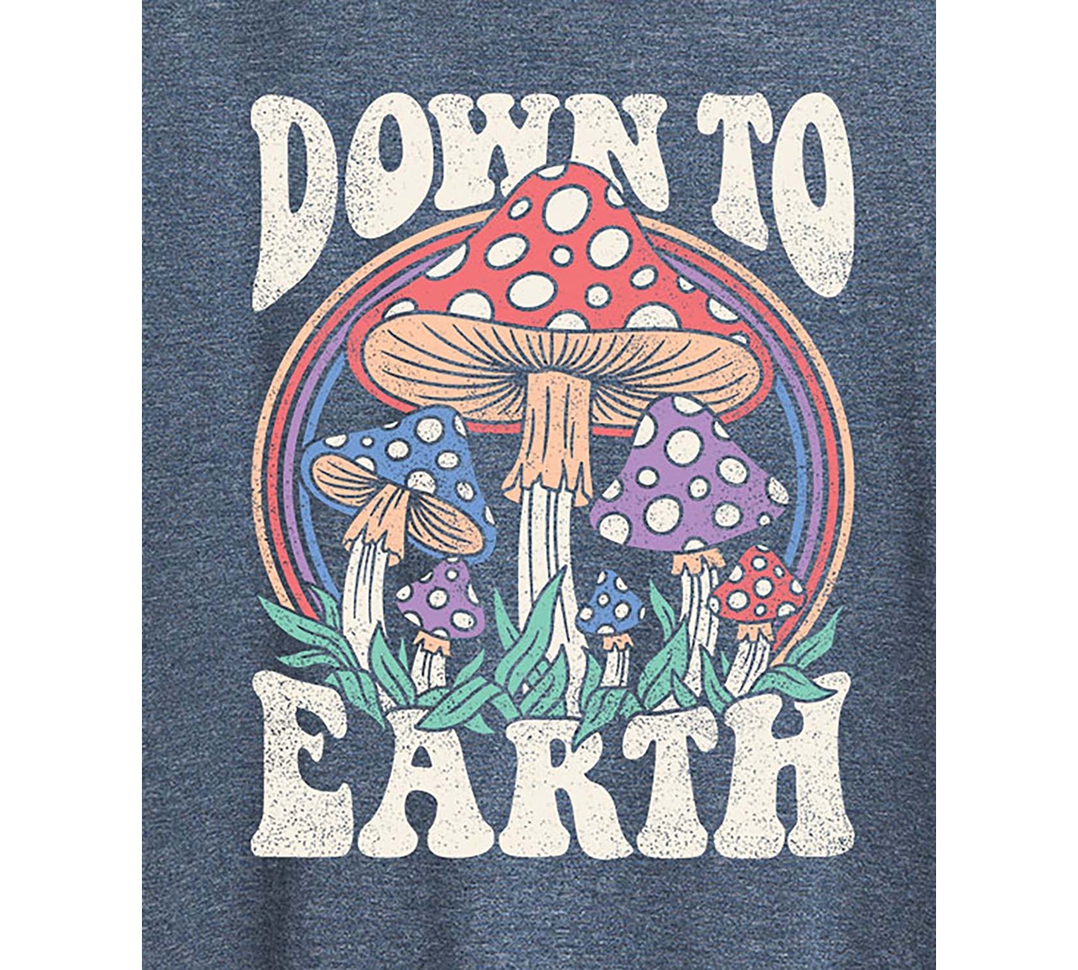 Hybrid Apparel Trendy Plus Size Down to Earth Mushroom Graphic T-shirt