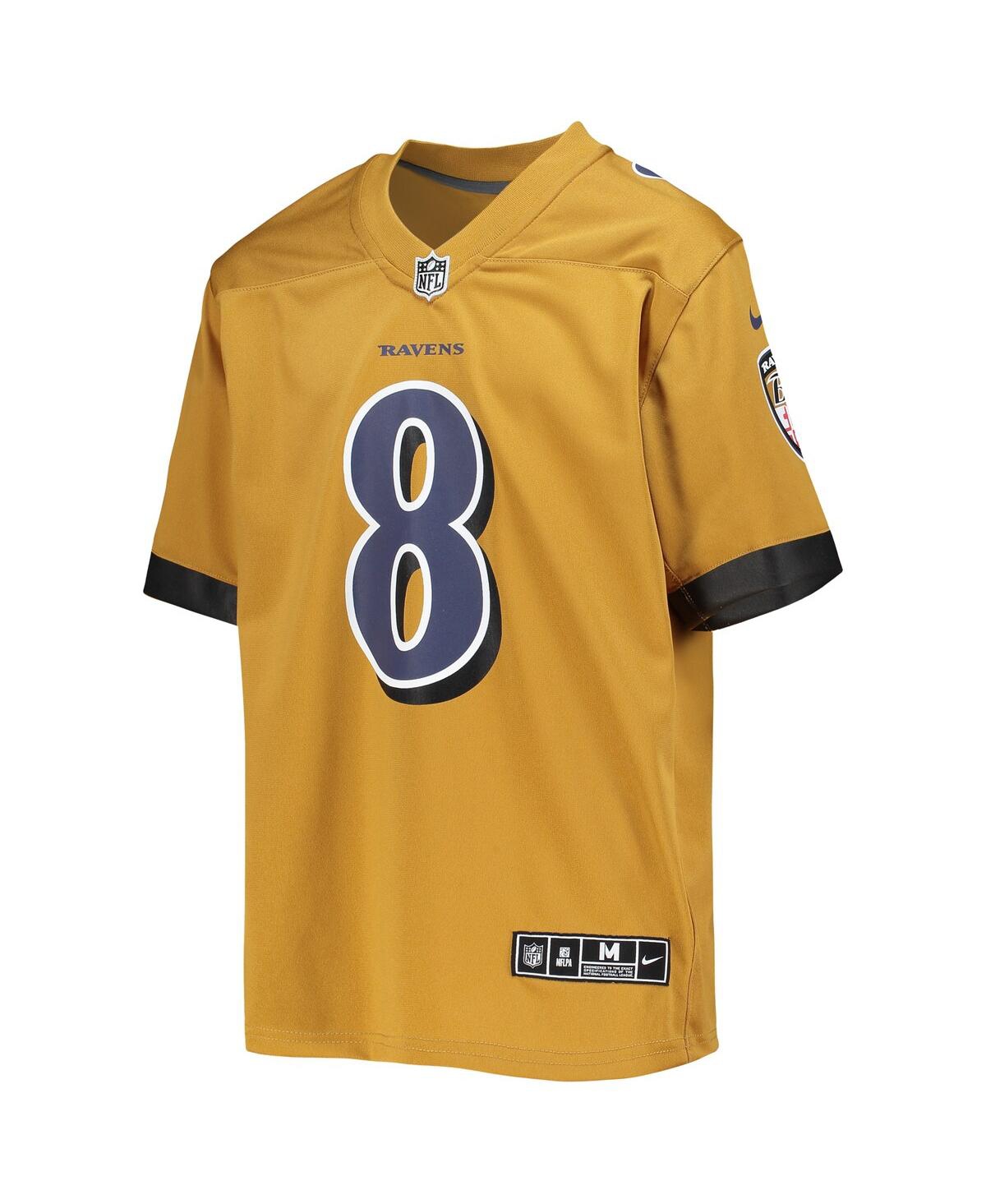 Big Boys Nike Lamar JacksonBaltimore Ravens Inverted Team Game Jersey - Gold