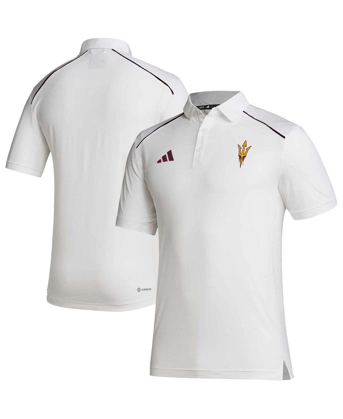 Shop Adidas Originals Men's Adidas White Arizona State Sun Devils Coaches Aeroready Polo Shirt