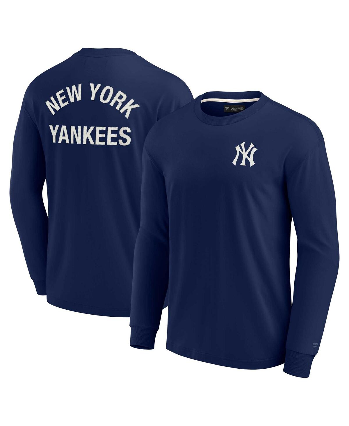 Men's and Women's Fanatics Signature Navy New York Yankees Super Soft Long Sleeve T-shirt - Navy