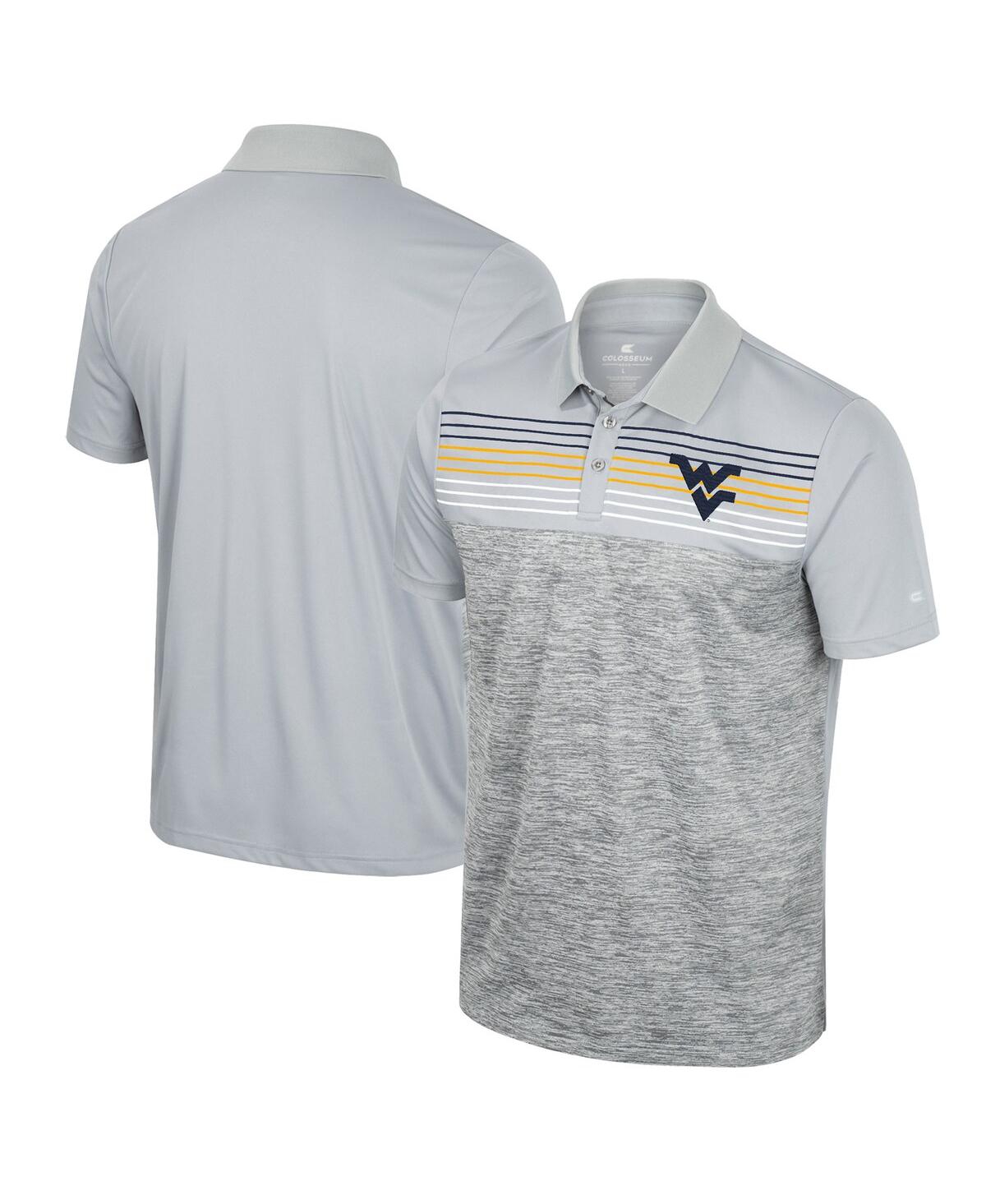 COLOSSEUM MEN'S COLOSSEUM GRAY WEST VIRGINIA MOUNTAINEERS CYBERNETIC POLO SHIRT