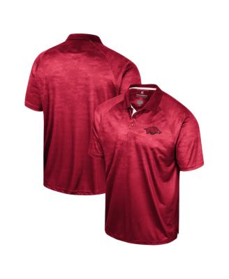 Men's Cardinal Arkansas Razorbacks Honeycomb Raglan Polo Shirt