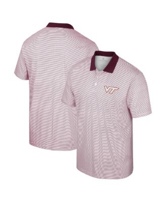 Men's White Virginia Tech Hokies Print Stripe Polo Shirt