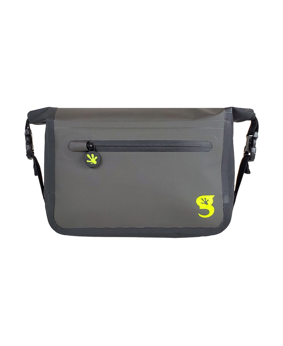 Water-Resistant Tarpaulin Dry Bag Waist Pouch - Black, Neon Green
