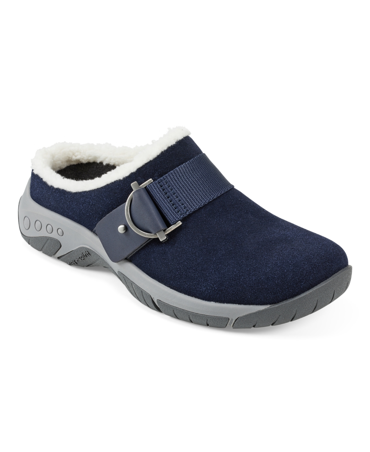 Easy Spirit Women's Wend Slip-on Closed Toe Casual Clogs In Navy Suede