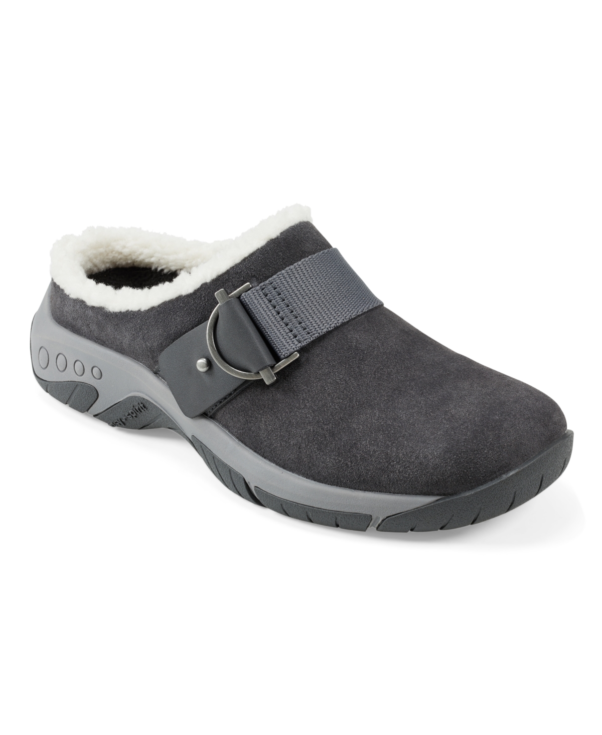 Shop Easy Spirit Women's Wend Slip-on Closed Toe Casual Clogs In Gray Suede