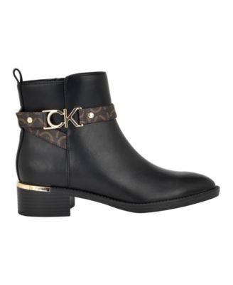 Women's Dhara Logo Strap Block Heel Booties