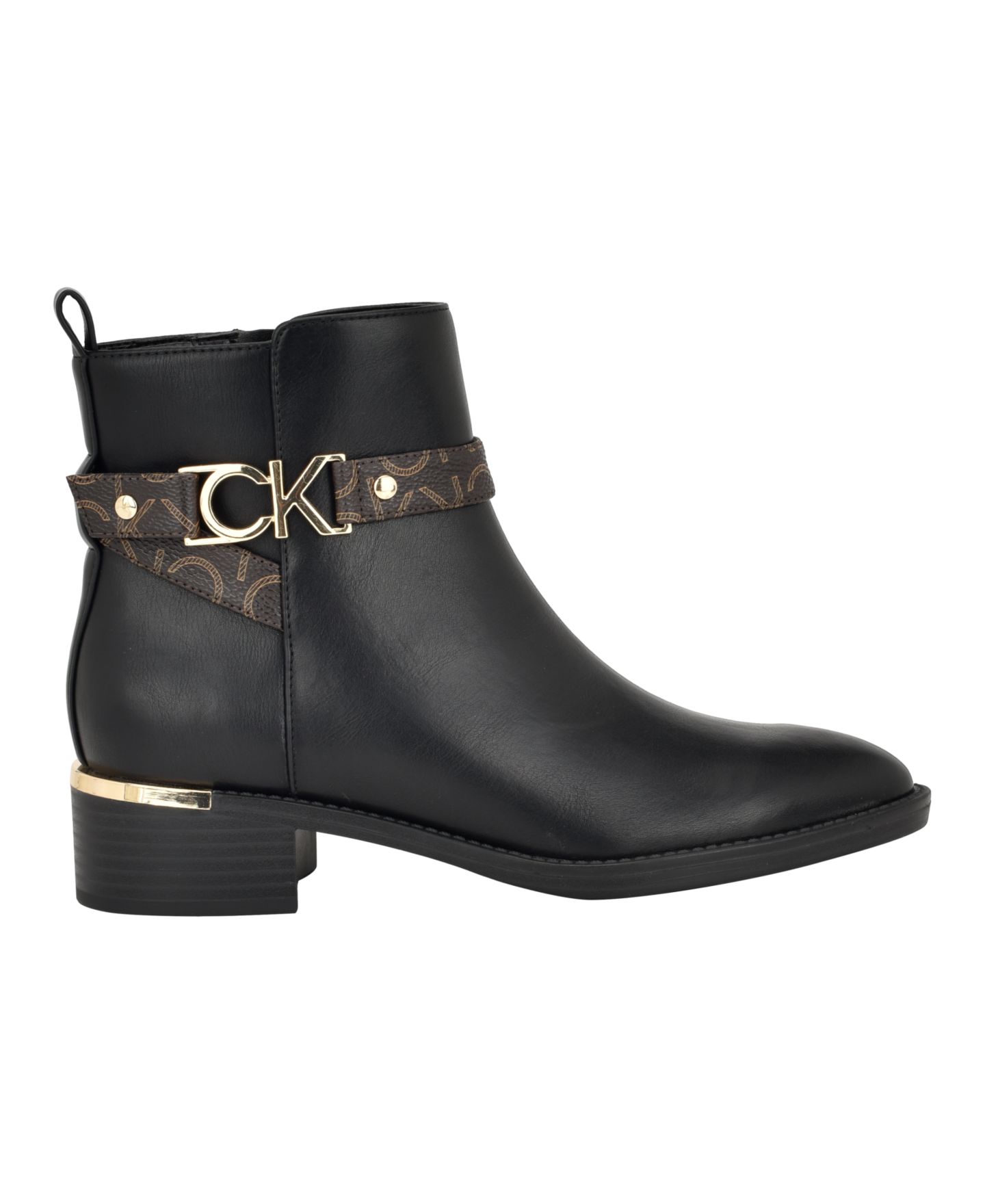 Женские ботинки Calvin Klein Dhara Logo Strap Block Heel Booties, цвет: Чёрный — фото 2