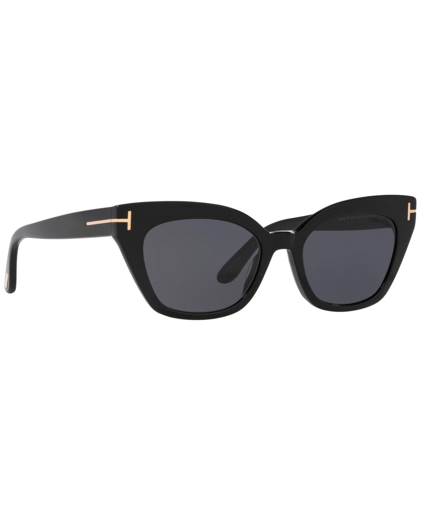 Женские солнцезащитные очки Tom Ford Juliette, цвет: Блестящий чёрный — фото 7