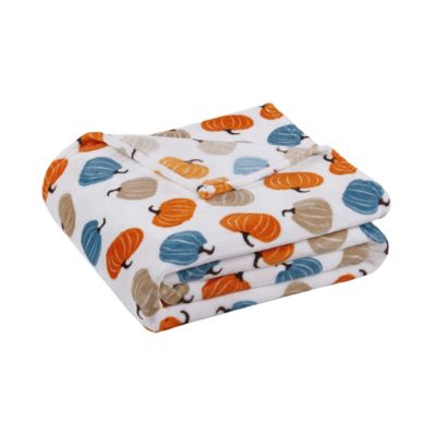 Autumn Shabby Harvest Multi Pumpkins Ultra Soft & Plush Oversized Fall Accent Throw Blanket - 50 in. W x 70 in. L