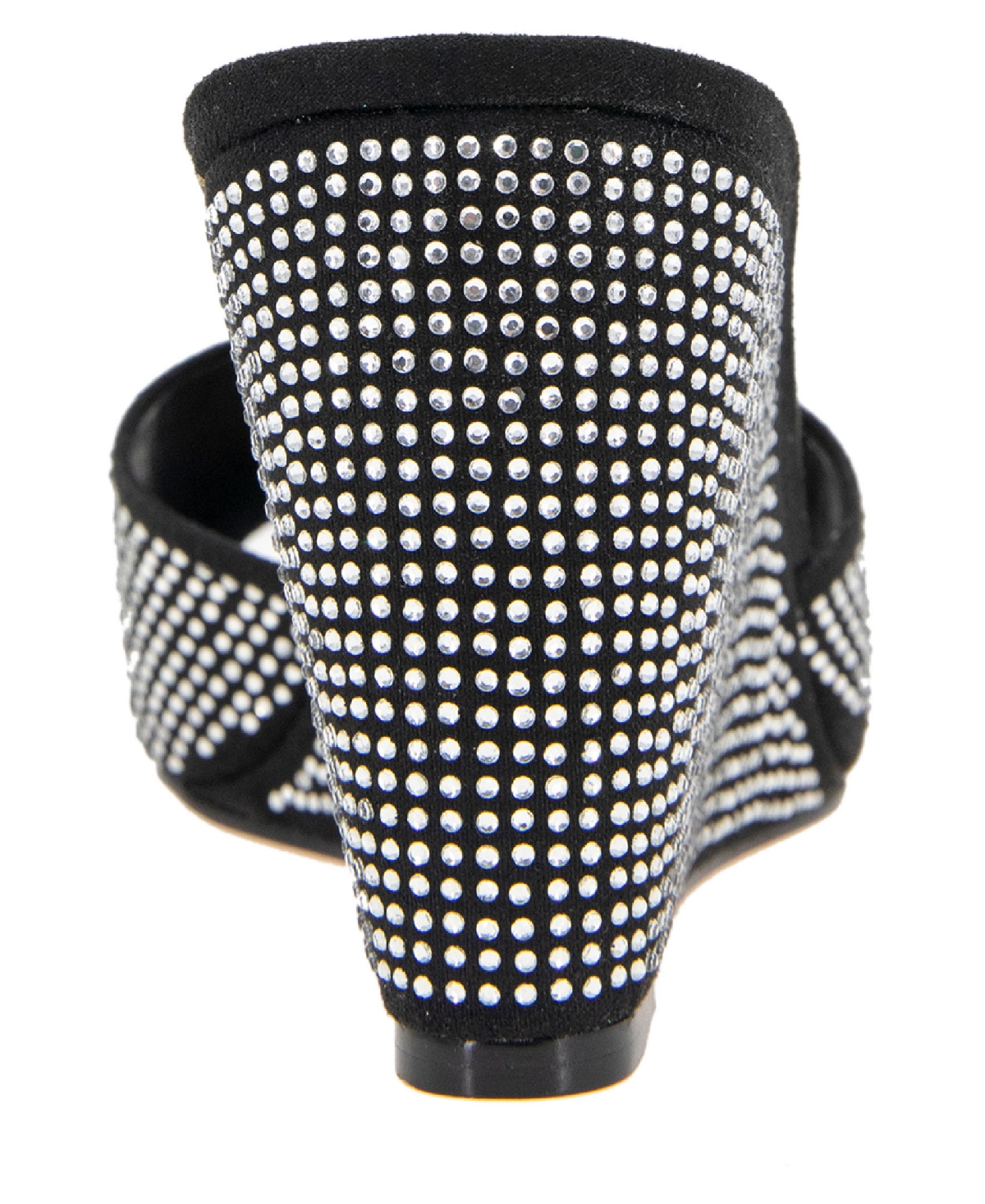 BCBGeneration Women's Giani Rhinestone Slip-On Wedge Sandal - Black- Clear